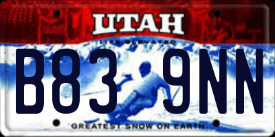 UT license plate B839NN