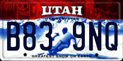 UT license plate B839NQ