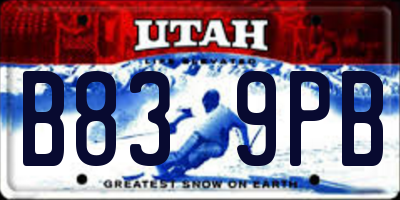 UT license plate B839PB