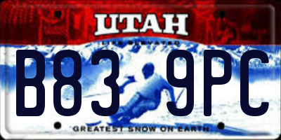 UT license plate B839PC