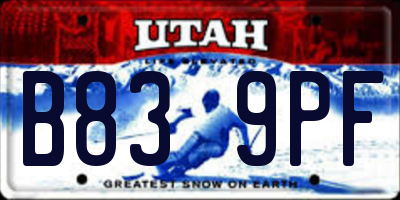 UT license plate B839PF