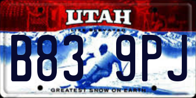 UT license plate B839PJ
