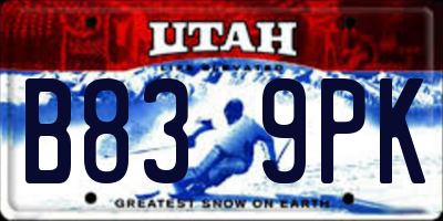 UT license plate B839PK