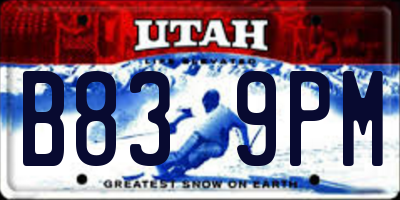 UT license plate B839PM