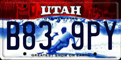 UT license plate B839PY