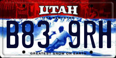 UT license plate B839RH
