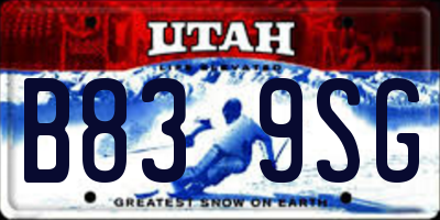 UT license plate B839SG