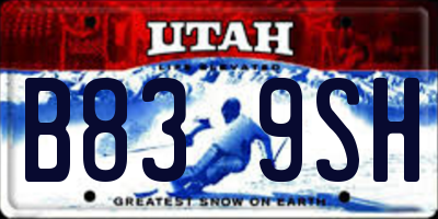 UT license plate B839SH