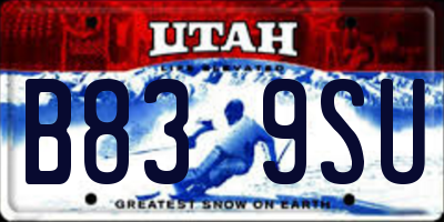 UT license plate B839SU