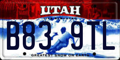 UT license plate B839TL