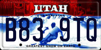 UT license plate B839TQ