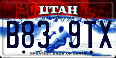UT license plate B839TX