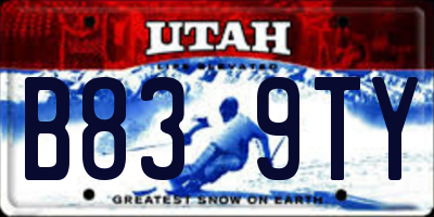UT license plate B839TY