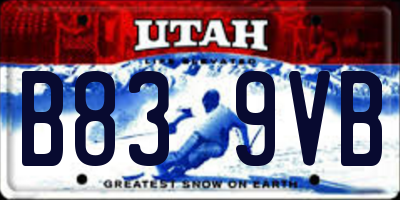 UT license plate B839VB