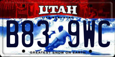 UT license plate B839WC
