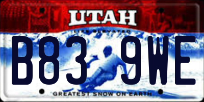 UT license plate B839WE