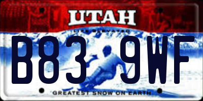 UT license plate B839WF