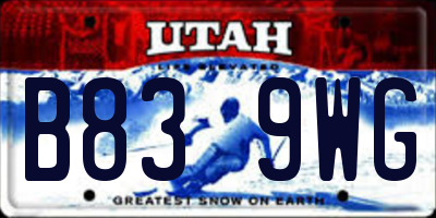 UT license plate B839WG