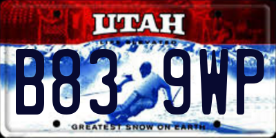 UT license plate B839WP