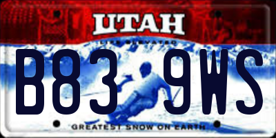 UT license plate B839WS