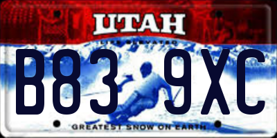 UT license plate B839XC