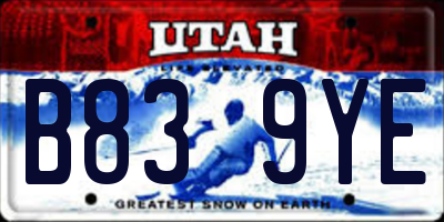 UT license plate B839YE