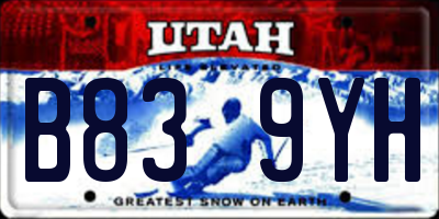 UT license plate B839YH