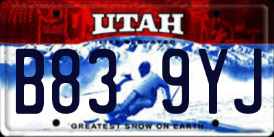 UT license plate B839YJ