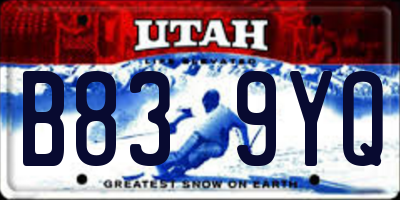 UT license plate B839YQ