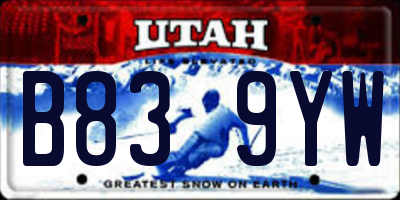 UT license plate B839YW
