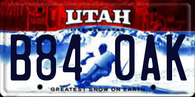 UT license plate B840AK