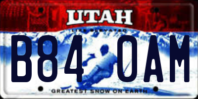UT license plate B840AM