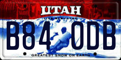 UT license plate B840DB