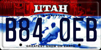 UT license plate B840EB