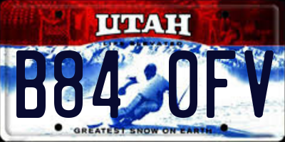 UT license plate B840FV