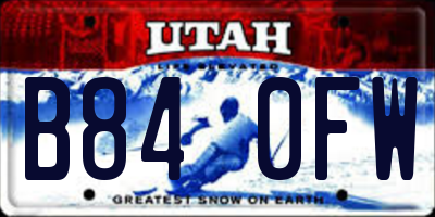 UT license plate B840FW