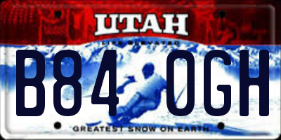 UT license plate B840GH