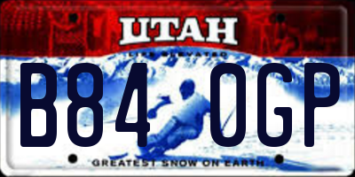 UT license plate B840GP