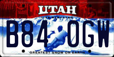 UT license plate B840GW