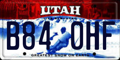 UT license plate B840HF