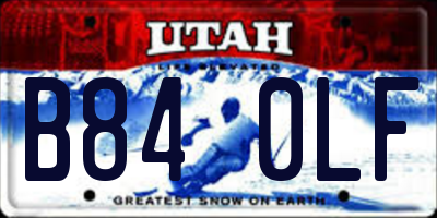 UT license plate B840LF
