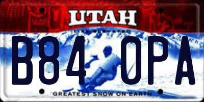 UT license plate B840PA