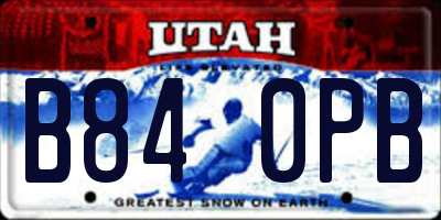UT license plate B840PB