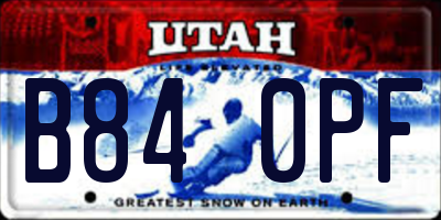 UT license plate B840PF