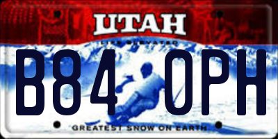 UT license plate B840PH