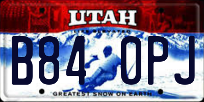 UT license plate B840PJ