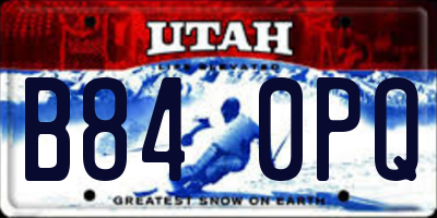 UT license plate B840PQ