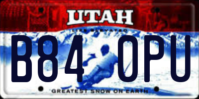 UT license plate B840PU