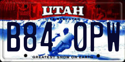 UT license plate B840PW