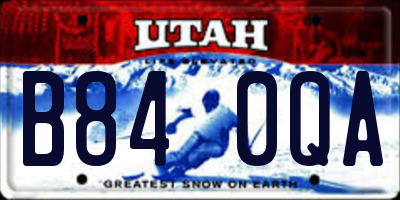 UT license plate B840QA
